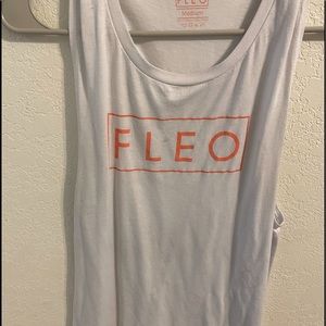 White FLEO muscle tank